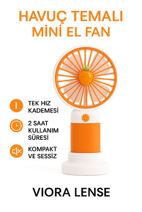 Mini Taşınabilir Sessiz El Fanı – Meyve Temalı 4 Renk Seçeneği Image 0