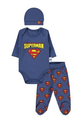 Süperman Erkek Bebek Takım 1-6 Ay İndigo Image 0