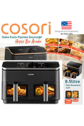 8 I 1 Arada 1800 Watt 8,5 Lt Çift Hazneli (4,25 LT X 2) Sıcak Hava Fritözü Image 0