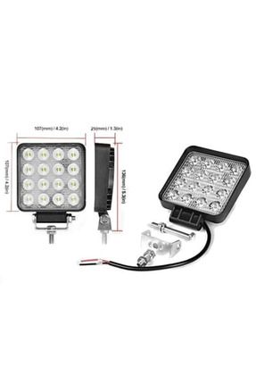 16 Ledli Geri Vites Lambası 12-24v 48w Offroad Projektör Çalışma Lambası Image 0