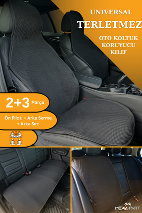 Meka Part Oto Koltuk Koruyucu Kılıf 5 Parça Universal Siyah 2 2 1 %100 Pamuk Image 0