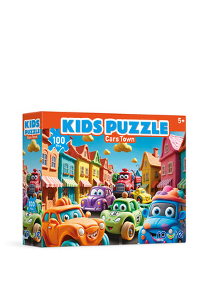 Arabalar Şehri Çocuk (100 Parça) Puzzle 34×48 cm Image 0