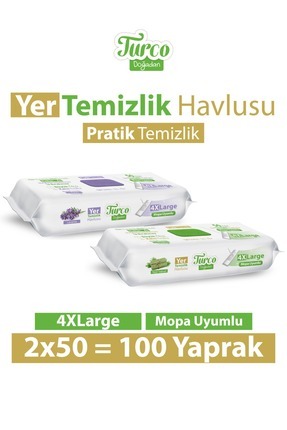 Turco Doğadan Yer Temizlik Havlusu Yeşil Sabun Lavanta 2X50 Image 0
