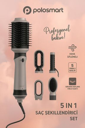 5 in 1 Saç Şekillendirici Set | Hava Üflemeli 💨 | 5 Başlık 🔄 | Seramik Kaplama 💎 Image 0