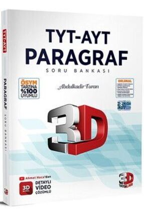 3D Yayınları TYT AYT Paragraf Soru Bankası Image 0