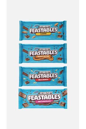 Mr Beast 60 gr * 4 adet ( Almond, Milk chocolate, Milk crunch, Peanut butter) Image 0