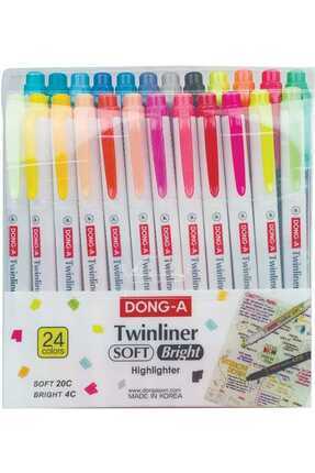 Twinliner Soft-Bright Fosforlu Kalem Çift Taraflı 24 lü Set Image 0