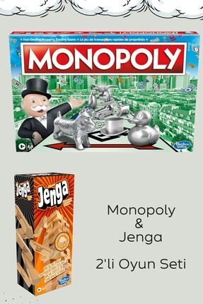 Monopoly Jenga 2’li Kutu Oyunu Seti – Orijinal ve Türkçe Image 0