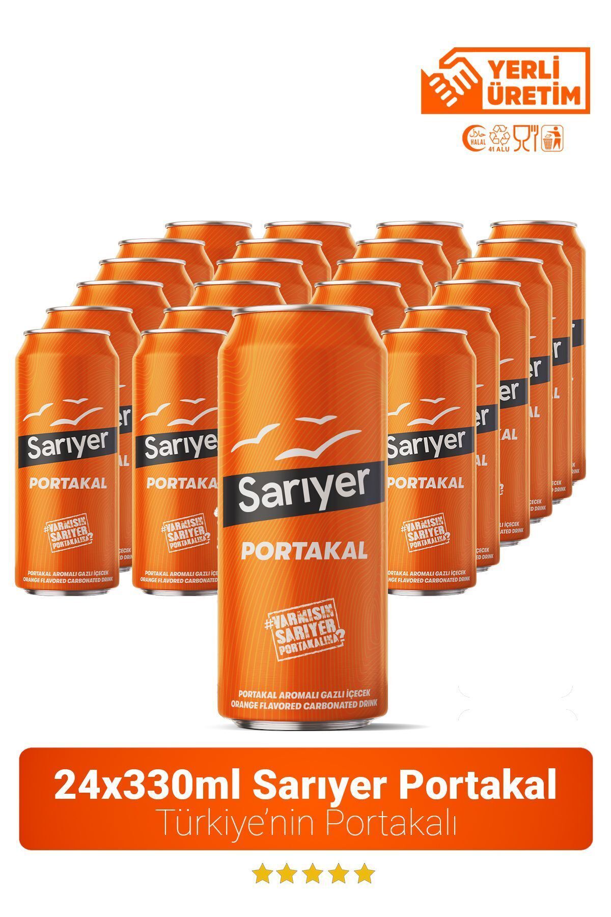 Sarıyer Gazoz Sarıyer Portakal Aromalı Gazoz 330ml x 24 Adet