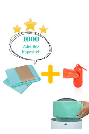 16L Çöp Kutuları Ile Uyumlu - 2 Paket 1000 Adet Bebek Bezi Kapasiteli Paket Yerli Çöp Poşeti Image 0