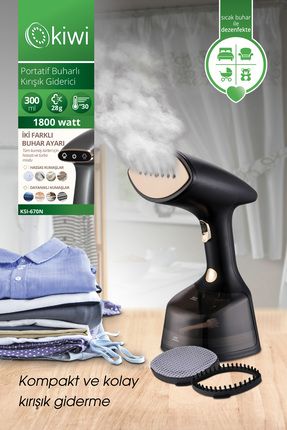 Ksı-670N 1800W Portatif Buharlı Kırışıklık Giderici - Paslanmaz Çelik Buhar Çıkışı Image 0