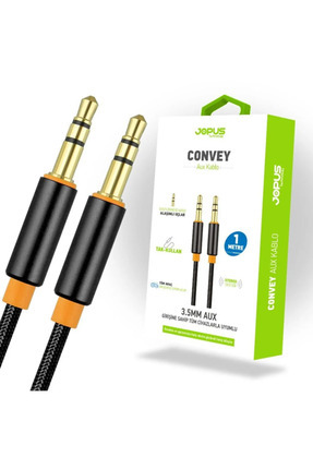 Aux Kablosu 2 Ucu Erkek 3.5mm 1 Mt. (Ses Aktarma Kablosu) Oksitlenmeye Dayanıklı Altın Jack A Kalite Image 0