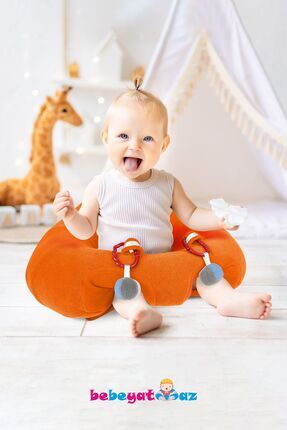 Çıngıraklı Turuncu Bebek Oturma Destek Minderi Image 0