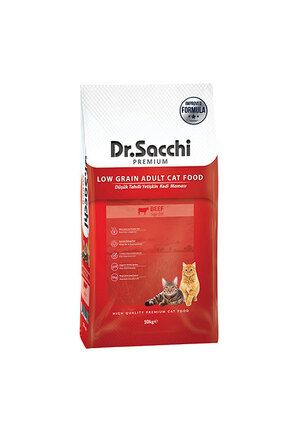 Dr.sacchi Premium Sığır Etli Düşük Tahıllı Yetişkin Kedi Maması 10 Kg Image 0