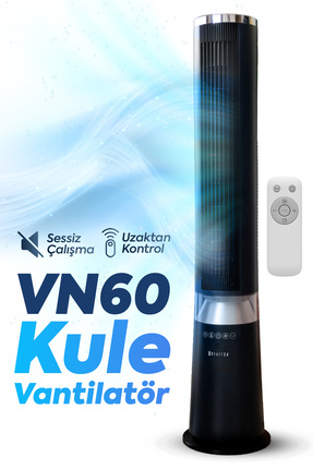 VN60 Kule Tipi Vantilatör Yeni Nesil Modern Ve Sessiz | Uzaktan Kumandalı | Sağa Sola Salınımlı Image 0