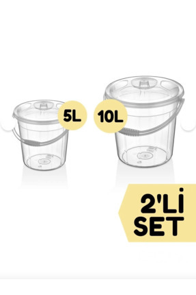 Şeffaf Su Kovası / Temizlik Kovası Ikili Set 5/10 Lt Image 0