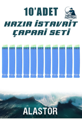 Hazır 10'Lu Çapari Seti 10 İğneli İstavrit Köpük Çapari Olta İğnesi Image 0