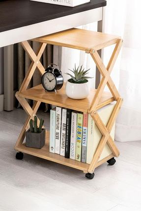 Bambu 3 Raflı Tekerlekli Sehpa Düzenleyici Raf Çok Amaçlı Organizer DB-0023 Image 0