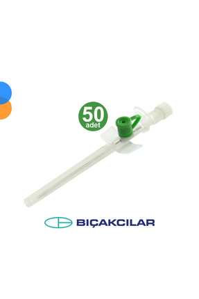 Bıçakcılar Branül (İntraket) Yeşil (18G) 50'li Kutu Image 0