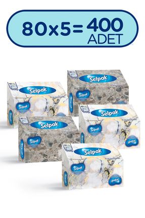 El Ve Yüz Havlusu Kutulu Mermer Desen 5*80 Yaprak Image 0