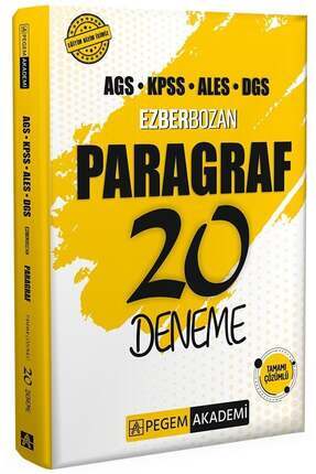 Pegem 2026 KPSS MEB-AGS ALES DGS Paragraf Ezberbozan 20 Deneme Çözümlü Pegem Akademi Yayınları Image 0