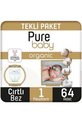 Organik Pamuklu Cırtlı Bez Tekli Paket 1 Numara Yenidogan 64 Adet Image 0