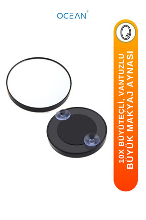 Büyüteçli Vantuzlu Ayna, 10x Büyüteç Makyaj Aynası, Sabitlenebilir Image 0