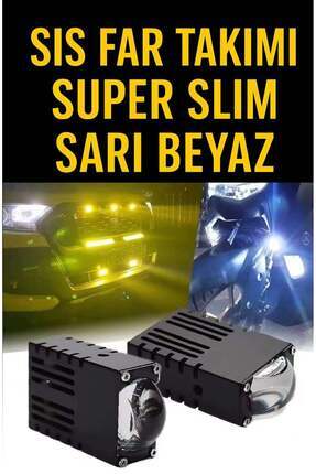 Super Slim Led Projektör Sarı Beyaz 40 W Motosiklet Sis Far Takımı Image 0