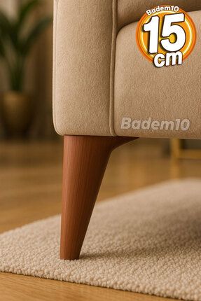 Lüks Ahşap Desenli 15 Cm Mobilya Kanepe Koltuk Tv Ünitesi Yükseltici Yükseltme Ayağı Ayakları Image 0