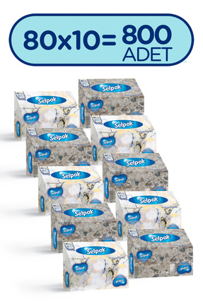 El ve Yüz Havlusu Kutulu Mermer Desen 10*80 Yaprak Image 0