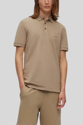 Slim Fit Polo Yaka Erkek T-Shirt Kahverengi Image 3