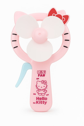 Hediyelik Hello Kitty Temalı Pembe ve Kırmızı Mini El Fanı Manuel Serinlik Veren Eğlenceli Tasarım Image 0