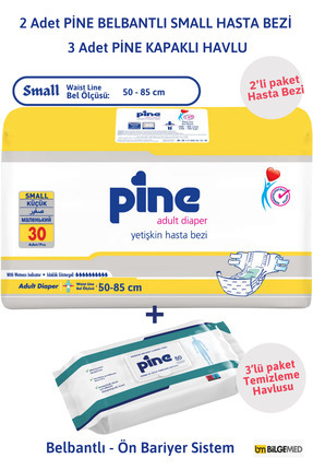 Belbantlı Small Hasta Bezi Seti + Kapaklı Temizleme Havlusu (Ön Bariyerli – 5'li Paket) Image 0