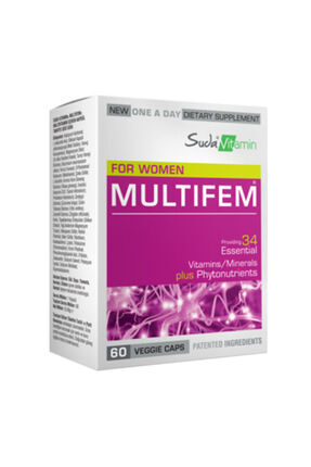 Multifem Kadınlara Özel Multivitamin,Turna Yemişi,30 Temel Vitamin&Mineral İçeren 60 Bitkisel Kapsül Image 0