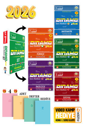 7. Sınıf Dinamo Tüm Dersler Soru Bankası Set ( Türkçe Matematik Fen Sosyal Ingilizce ) Image 0