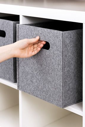 Çok Amaçlı Kullanım %100 Keçe Organizer Sepet Çocuk Odası Dolap Içi Organizer Image 0