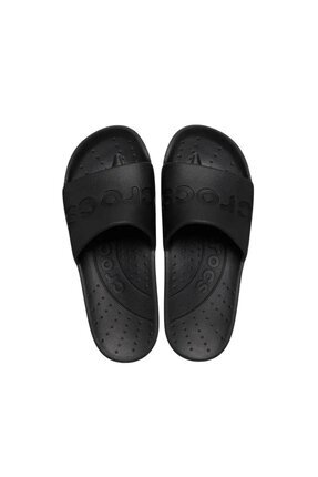 Unisex Marka Logolu Şık Görünüşlü Tek Bantlı Kalın Tabanlı Kaymaz Rahat Dayanıklı Terlik Black Terli Image 0