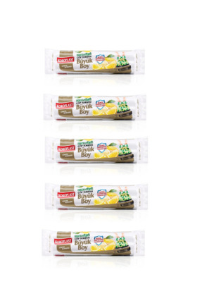 Ekstra Güçlü Büyük Boy Limon Kokulu Büzgülü Çöp Torbası 65x70 cm - 10'luX 5adet Image 0