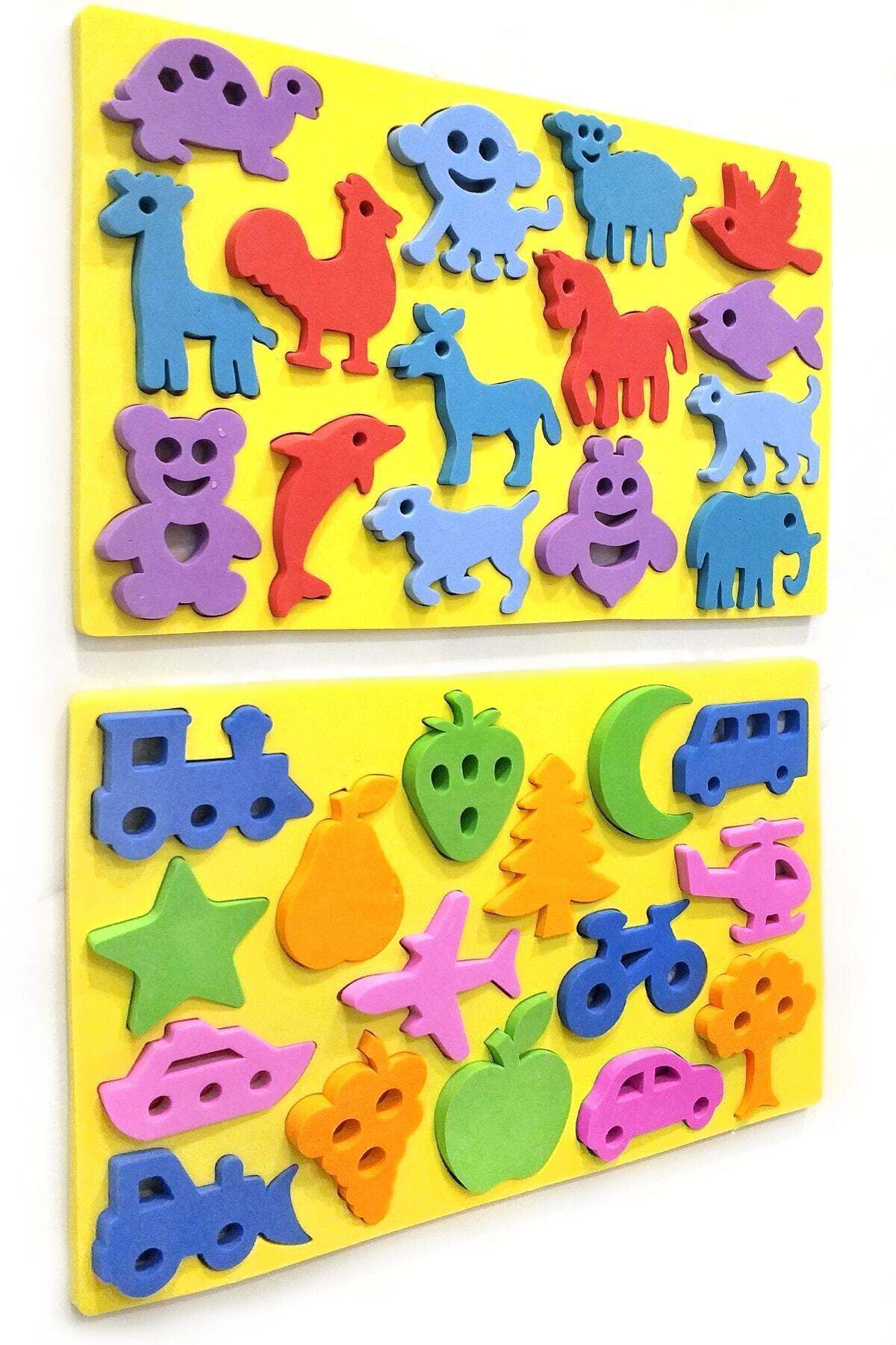 2-بسته پازل Bultak Animals Vehicles Fruits Hard Eva هنگامی که از اسفنج خیس می شود می چسبد