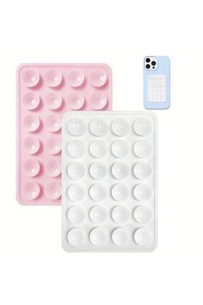 Silikon Vantuz Beyaz Pembe Telefon Tutacagı 2 Adet Telefon Tutacağı Image 0