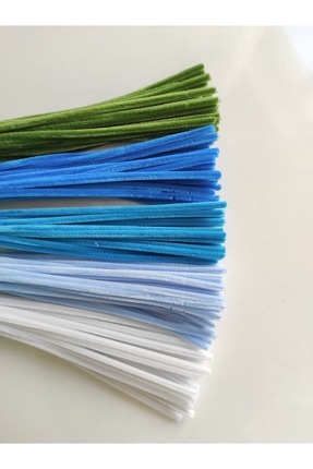 125 Adet 5'li Mavi Tonları Şönil Seti (SAKS MAVİ,KOYU MAVİ,ORDU YEŞİLİ,AÇIK MAVİ, BEYAZ) Image 2