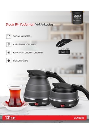 ZLN1986 Su Isıtıcı | 0,5 L. | 750W Katlanabilir Mini Seyahat Kattle | Paslanmaz Çelik Tabanı Image 0