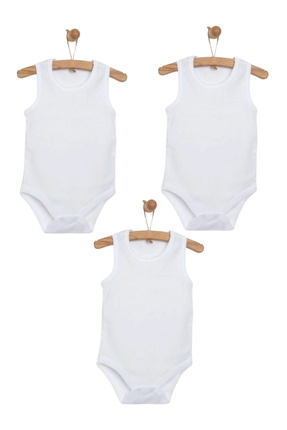 Mixi Baby %100 Pamuklu Çıtçıtlı Bebek Atlet Body 3'lü Set Unisex Image 0