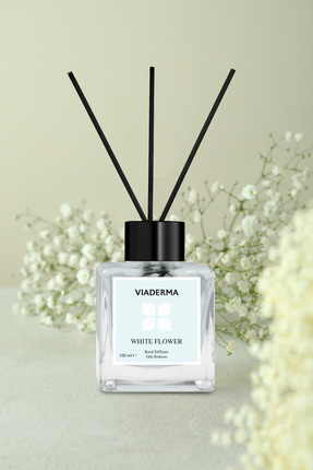 Beyaz Çiçek Aromalı Bambu Çubuklu Oda Kokusu 100 ml - Doğal, Ferah ve Uzun Süreli Koku Image 0