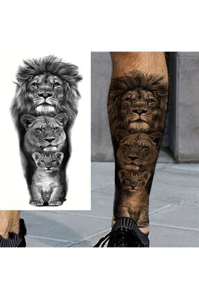 Geçici Aslan Figürlü Dövme Tattoo Image 0