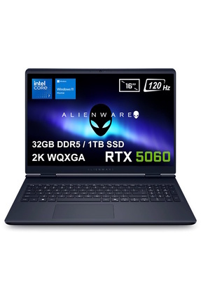 Alienware 16 Aurora Intel 7-240H 32GB DDR5 1TB SSD RTX5060 8GB 16 inç 2K 120Hz W11H Laptop Image 0