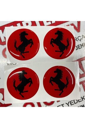 Sticker Kırmızı Slikonlu 4x (Ferrarı ) Image 0