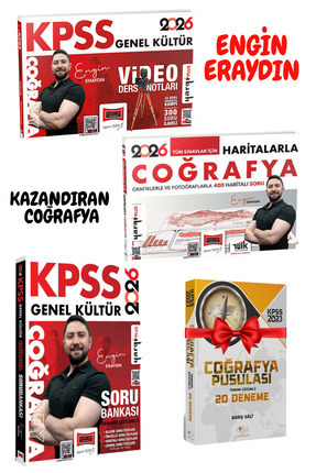 Engin Eraydın 2026 KPSS Coğrafya Video Ders Notu + Haritalarla Coğrafya + Soru Bankası+ Deneme Image 0