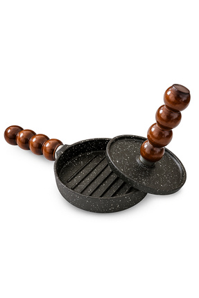 Hamburger Press & Köfte Kalıbı & Et Mühürleme Komple Döküm Alt Üst Dengeli Pişirme Yanmaz Yapışmaz Image 0