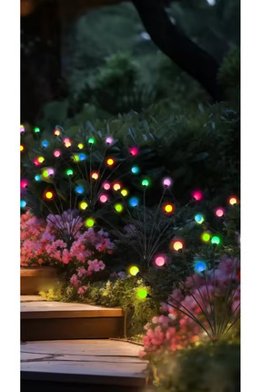 Solar 6 Led'li RENKLİ Güneş Enerjili Ateş Böceği Çiçek Lamba Image 0